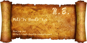 Méh Beáta névjegykártya